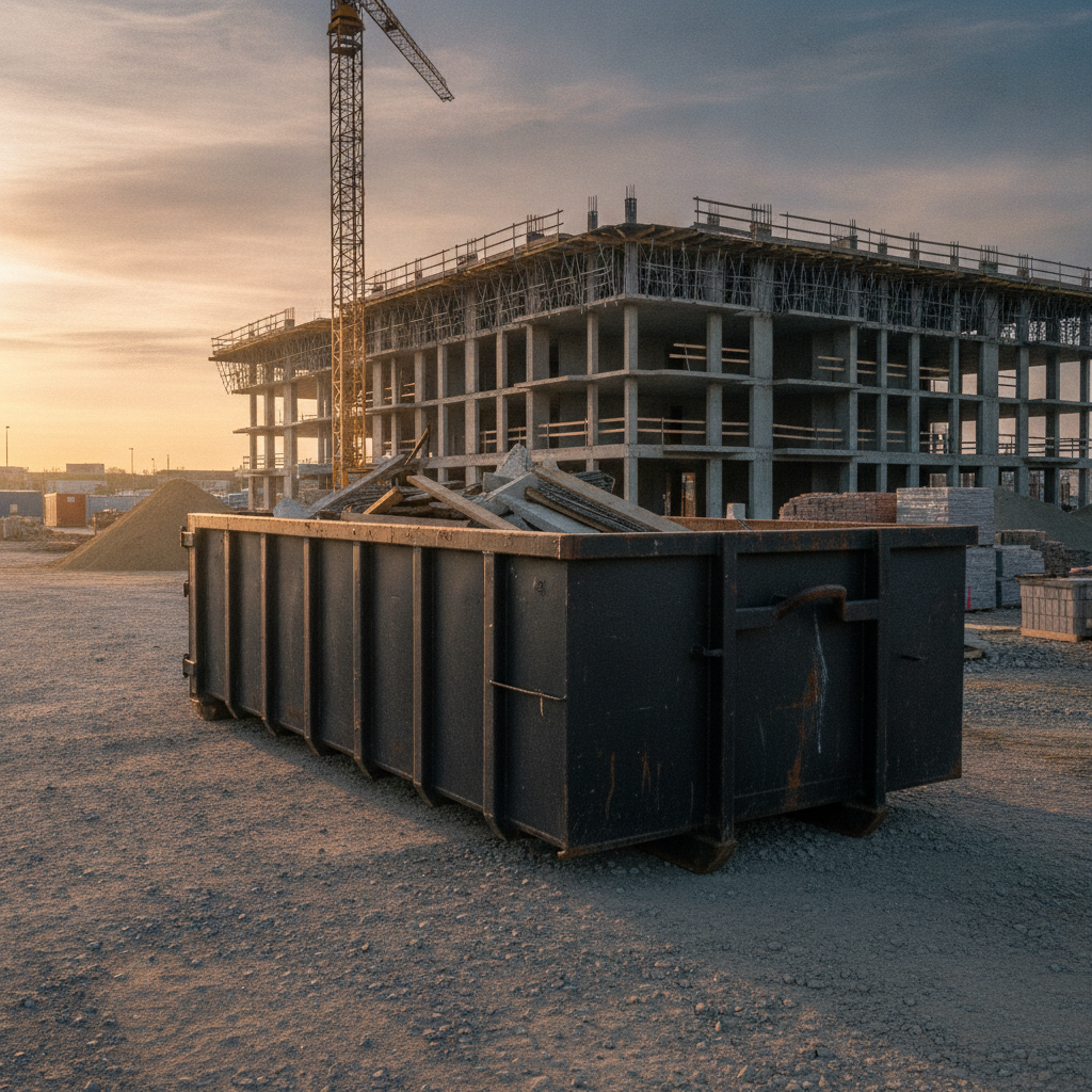 black Construction Dumpster