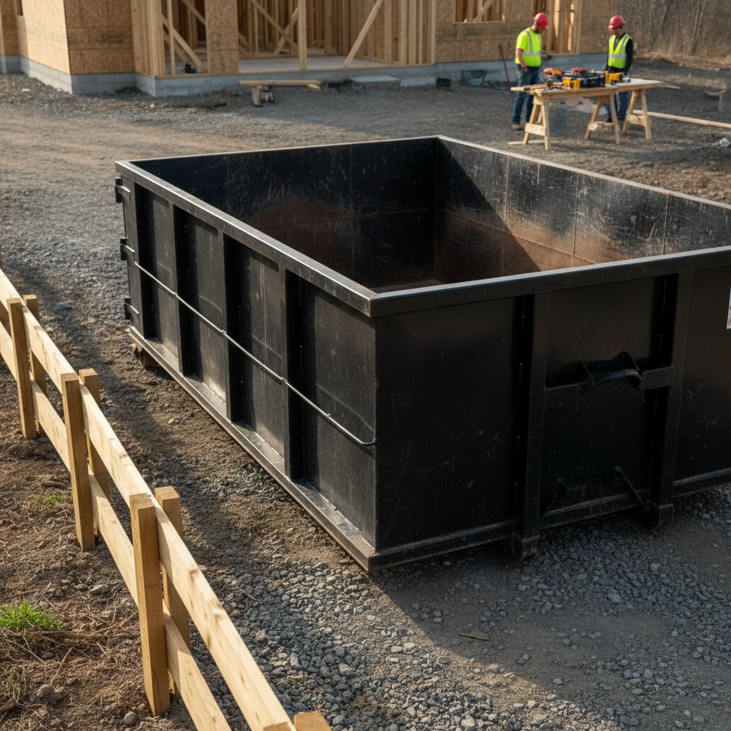 black Construction Dumpster